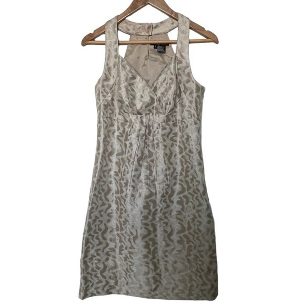 Etcetera Sleeveless Sweetheart Neckline Cocktail Dress in Gold & Ivory. Size 4.